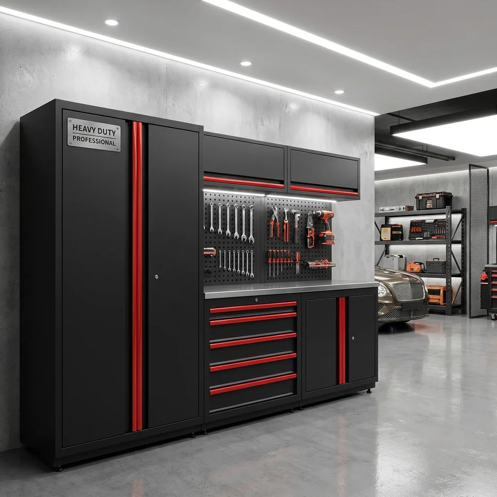 GATmatic Modular Garage Wall Storage System Heavy Duty Metal Tool Cabinet Wholesale Workshop Workbench Organization