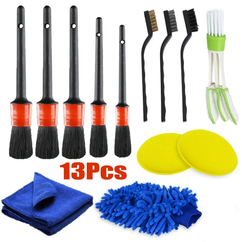 26/17/13/5Pcs Detailing Brush Set Car Cleaning Brushes Power Scrubber Drill Brush For Car Leather Cleaning Tools