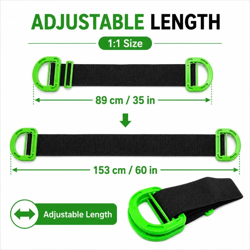 Home Moving Carry Belt Adjustable Furniture Lifting Strap Strong Transport Carrier for Boxes Sofa Cabinet Appliance Black Green
