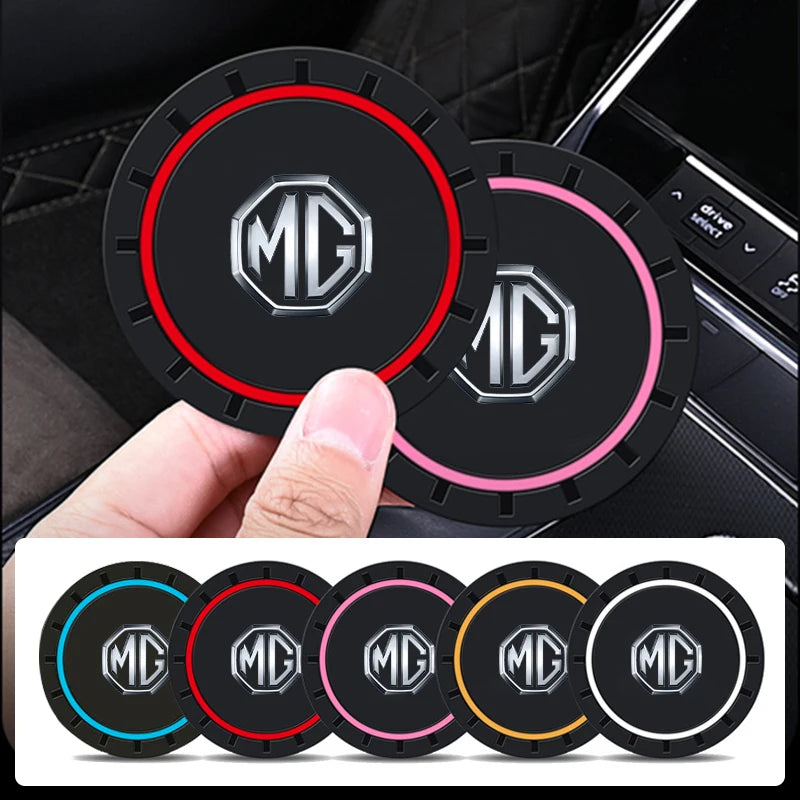 Car Cup Mat Silicone Coaster Non-Slip Waterproof Slot Pads For Morris Garages MG 3 5 6 7 HS ZS GS Hector TF GT ZR RX5 RX8 550