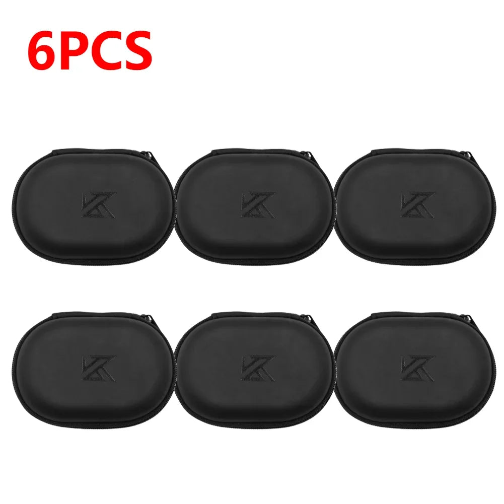 1-10PCS Wired Earphones Storage Bag Universal Wired Headphones Carrying Case PU Storage Box Organizer Bag for KZ BA10 AS10 ES4