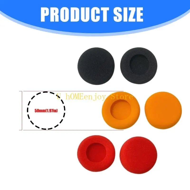 B0KF Thickened Foam Ear Pads for Headphones Sponges Replacement Cushions Cover