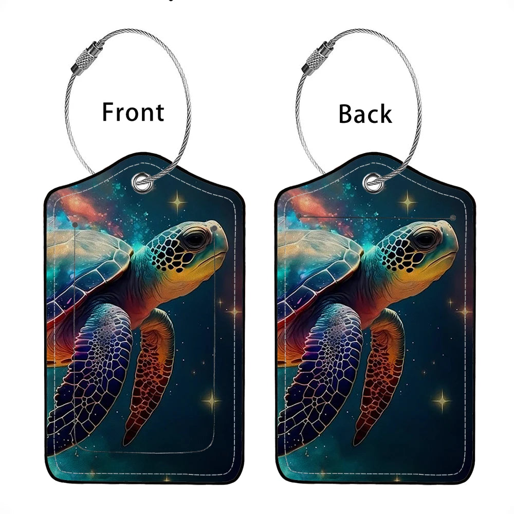 HOT SALE Cute animals Leather Business Luggage Tag Suitcase Address Label Luggage Boarding Case Label Name ID Address Clip