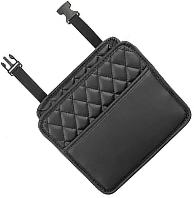 Car Backseat Storage Bag Large Capacity Leather Pocket Automobile Hanger Organizer Collector Adjustable Leather Bags for Vehicle