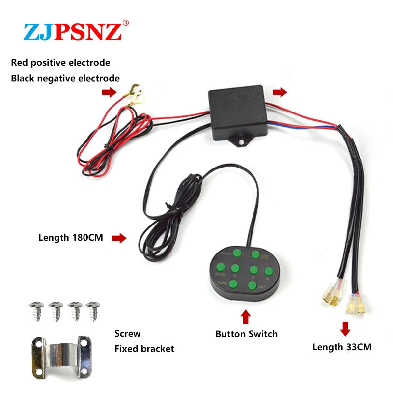 8 Tone Musical Control Box For Vehicles Motorcycles Car With 8Sound Control Box Button Universal 12V Ultra-high Volume Control