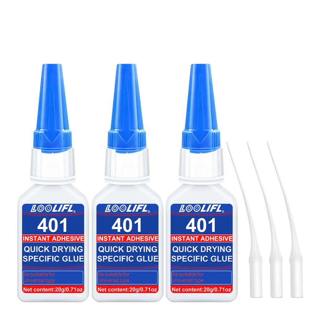 LOOLIFL Super Glue 401 406 414 480 495 496 380 480 Cyanoacrylate Instant Adhesive Suitable for Super Bonding of All Materials