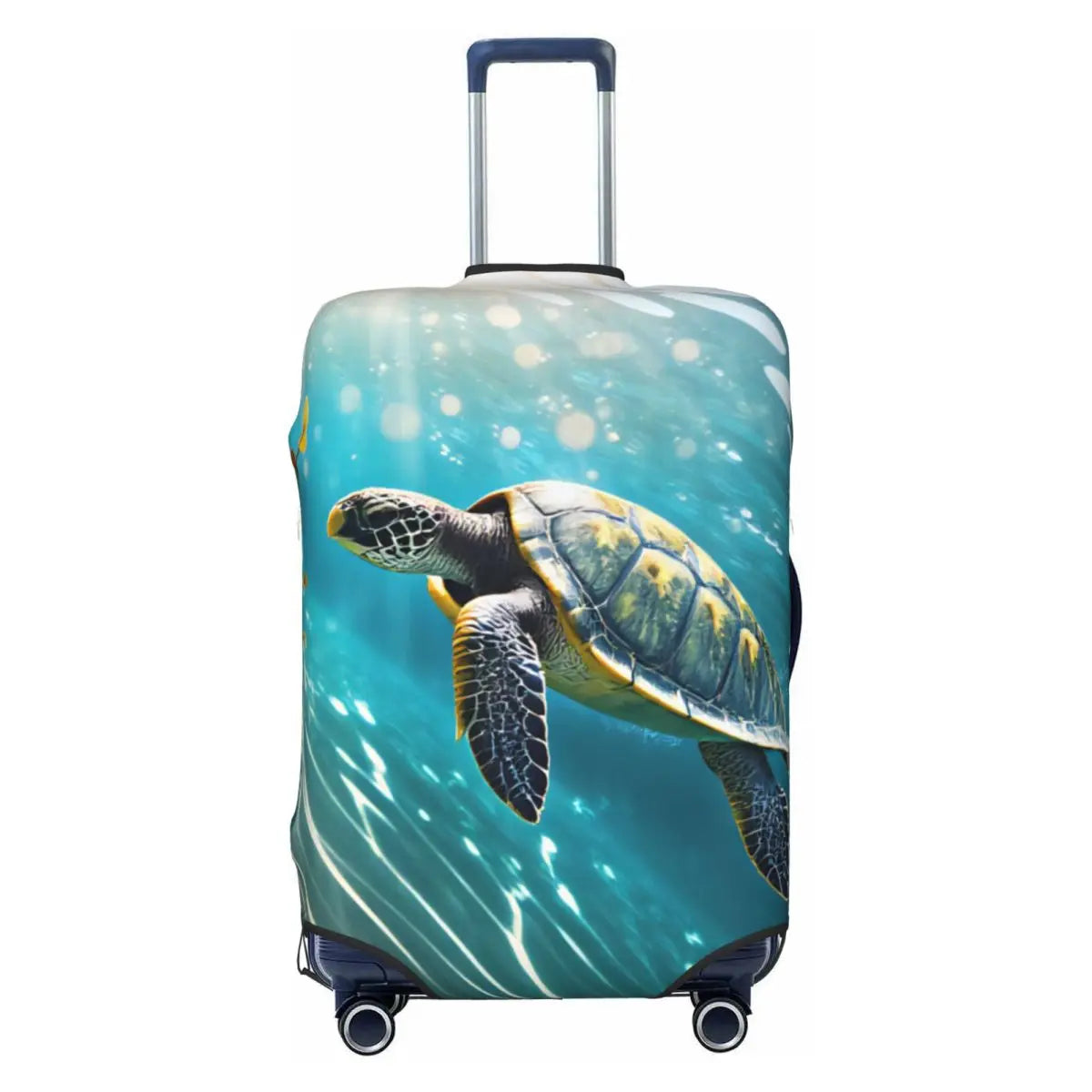 Funny Reflection Coral Reef Sea Turtle Fish Print Luggage Cover Protector Dust Proof Travel Suitcase Covers