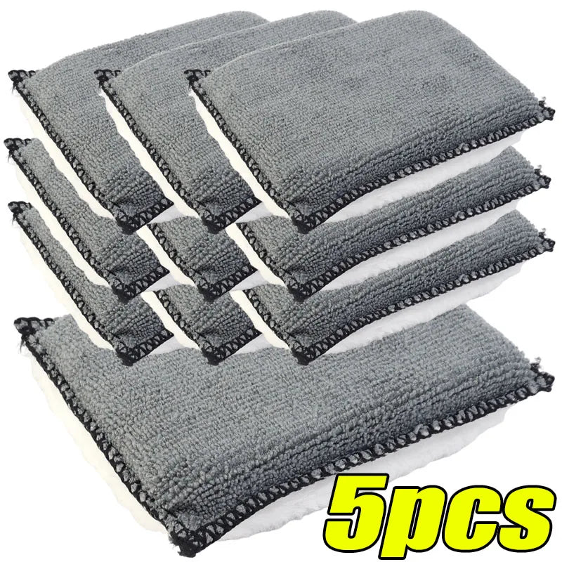 Car Wash Sponge Stain Removal Gray Wipe Plush Polyester Car Maintenance Tool 1-5pcs Double Sided Cleaning Sponge Soft Microfiber