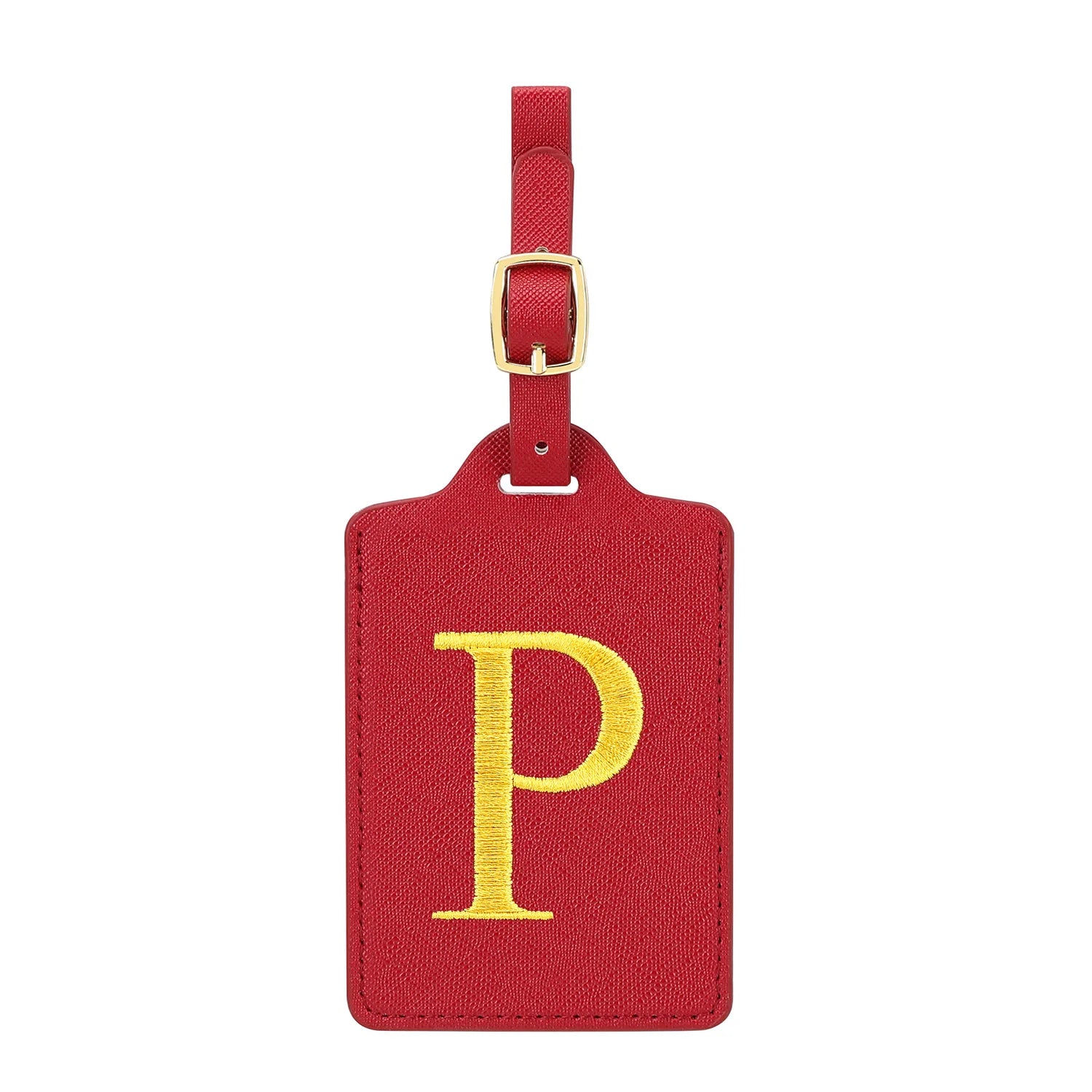 MIYIN 26 letters Luggage Tags for Suitcases PU Leather Privacy Protection Bag Tags Travel Accessories Essential, Energetic Red