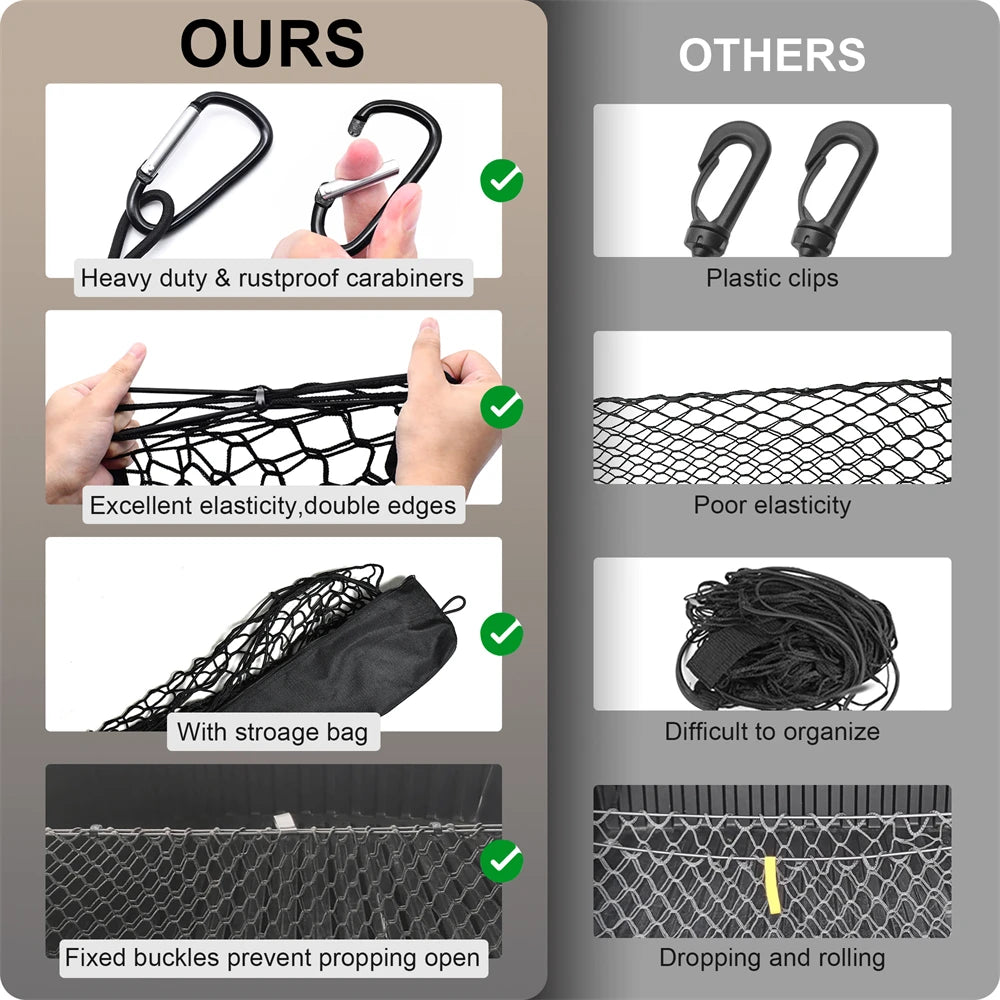 Car Trunk Net Elastic Luggage Net Cargo Organizer Storage For Chevy Silverado GMC Sierra Tretchable Car Mesh Network Pocket