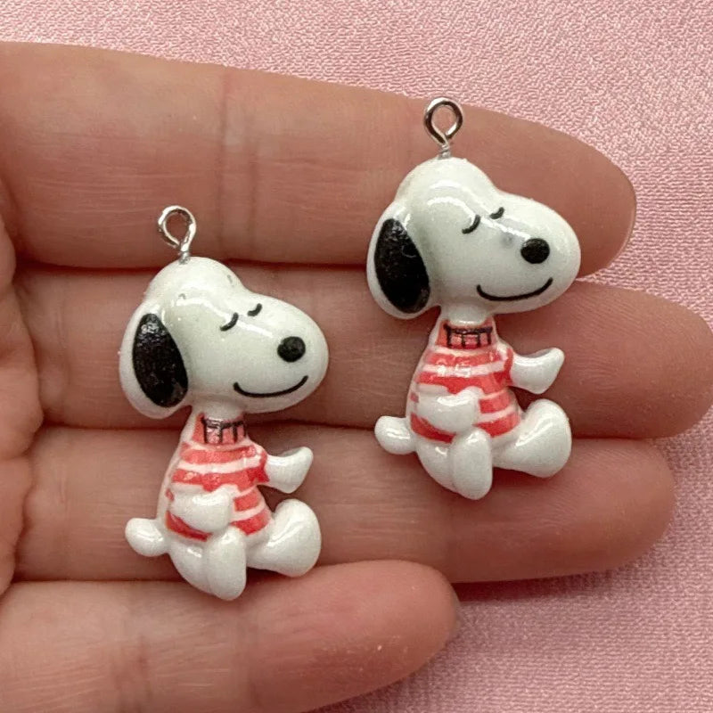 10pcs resin cute little dog pendant, DIY jewelry making earrings, keychain accessories