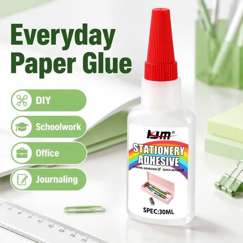 KJM 30ML Stationery Adhesive Glue, Non-Toxic Paper Glue for School Projects, Office Documents, DIY Crafts & Scrapbooking