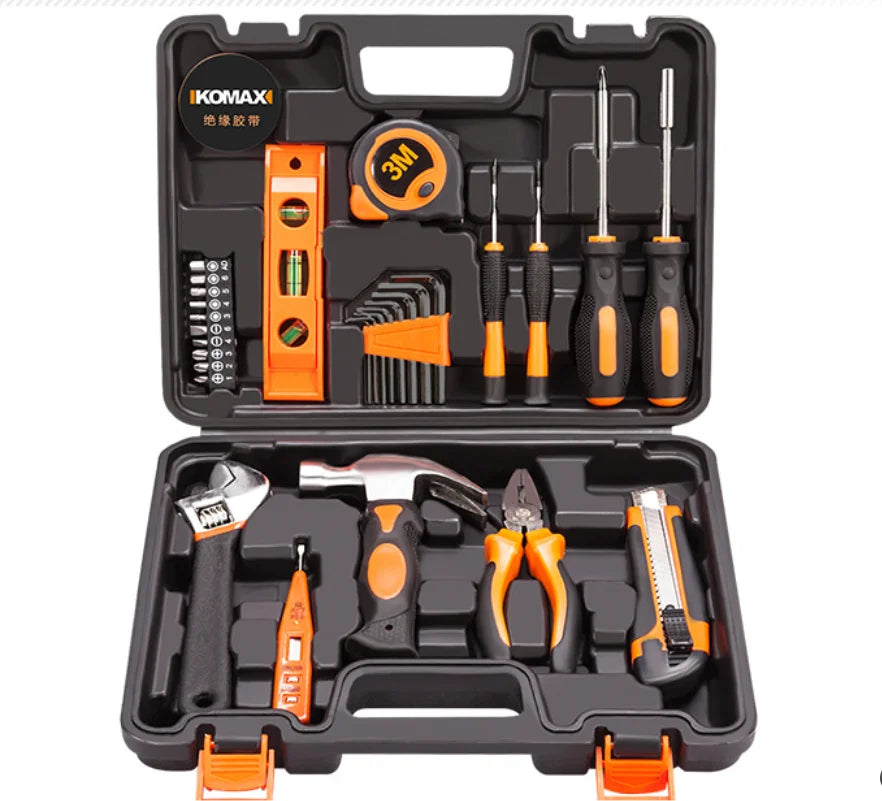 Home Tool Set with Storage Box Complete Household Hardware Tools Kit Gift for DIY