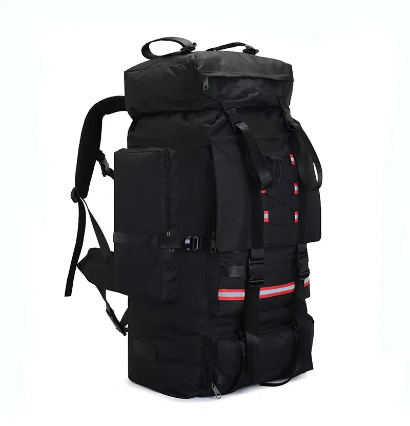 130L Hiking Camping Backpack Travel Large Luggage Bag Trekking Outdoor Sports Pack Molle Trekking Rucksack with Reflective Strip