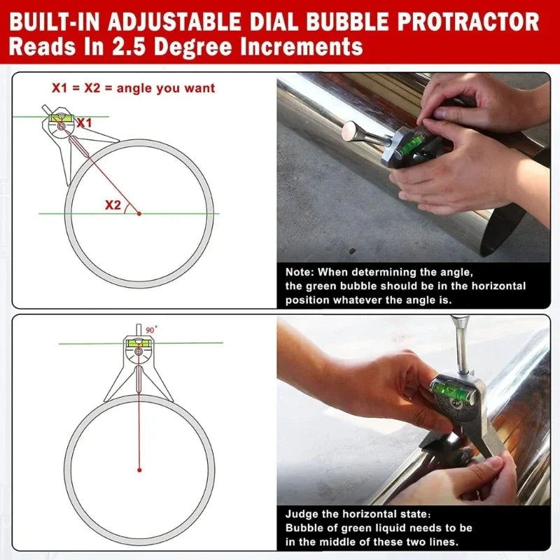 Pipe Center Finder, Pipefitter Tools with Centering Head, Pipe Fitting Tools Drop Shipping Safety Marker Pipeline Marking Ruler