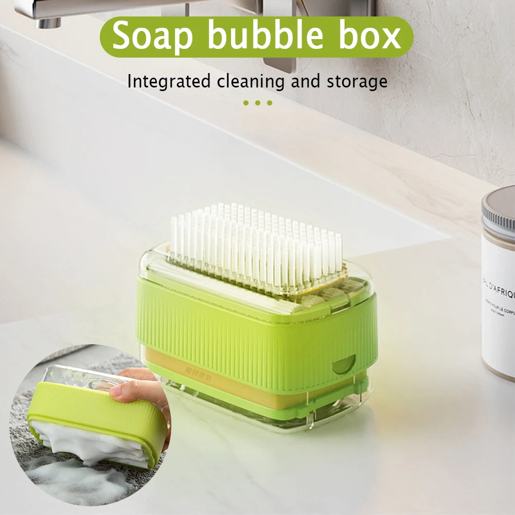 Soap Bubble Box With Laundry Brush Multifunctional Free Hand Rubbing Roller Box Easy to Disassemble Foams Quickly