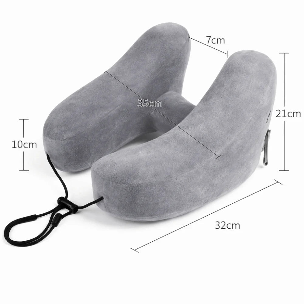 Durable Detachable Inflatable Travel Pillow Quick Fill Compact H-Shaped Travel Pillow Washable Airplane Pillow Car Travel