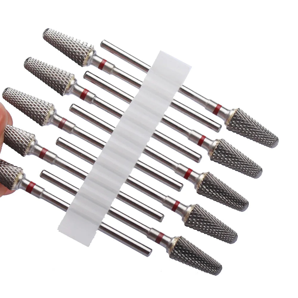 10pc Carbide Manicure Drills Nail Drill Bits Set Milling Cutters Kits Gel Polish Remover Files Electric Burr Tools Accesstries