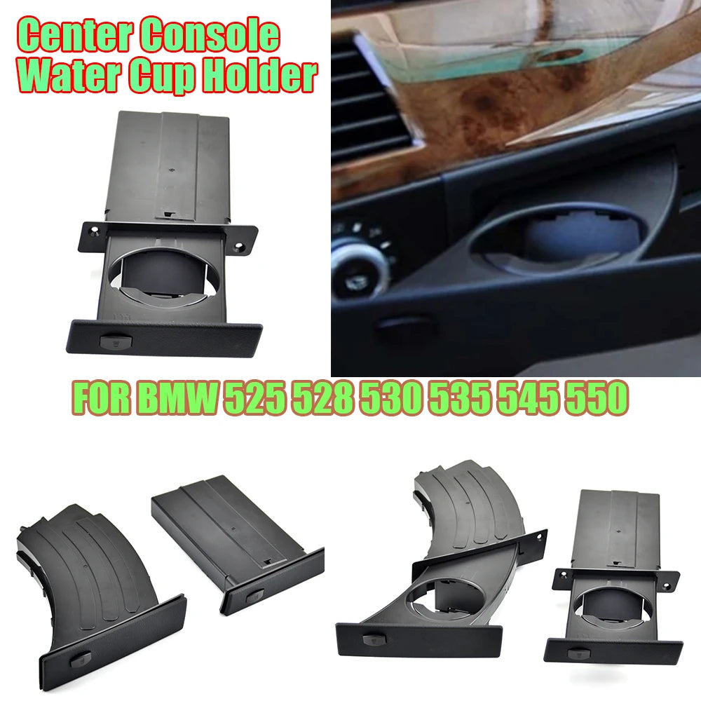 51459125622 51459125626 Front Left Right Cup Holder Drink Rack Black Holders For BMW E60 E61 M5 525i 528i 530i 535i 2004-2010