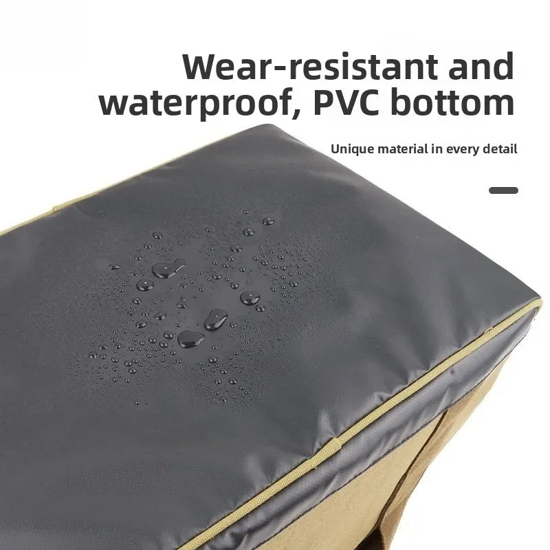 Outdoor Camping Storage Bag Waterproof PVC Bottom Canvas Travel Duffel Bag Portable Camp Gear Organizer Bag Stove Cookware Tools