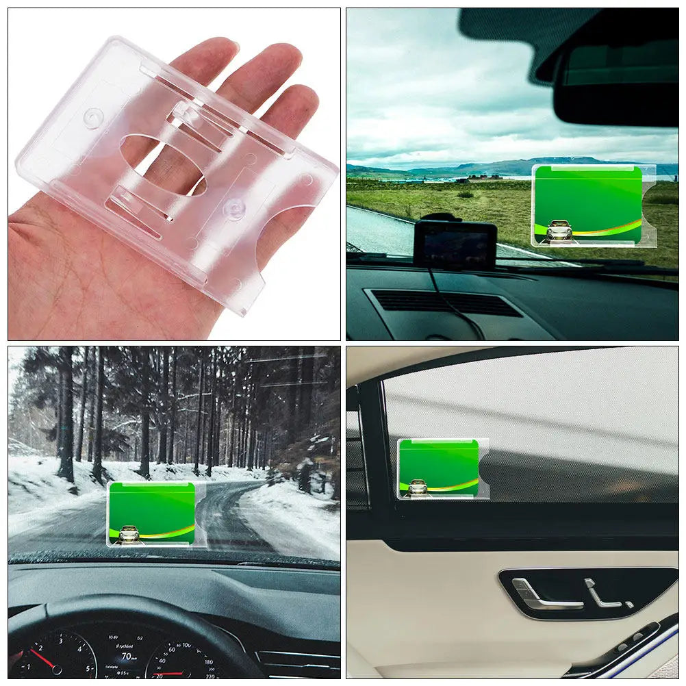 2Pcs Car Permit Holder Suction Cups Transparent Plastic Card Holder Parking Permit Toll Pass Windshield Mount Card Holders