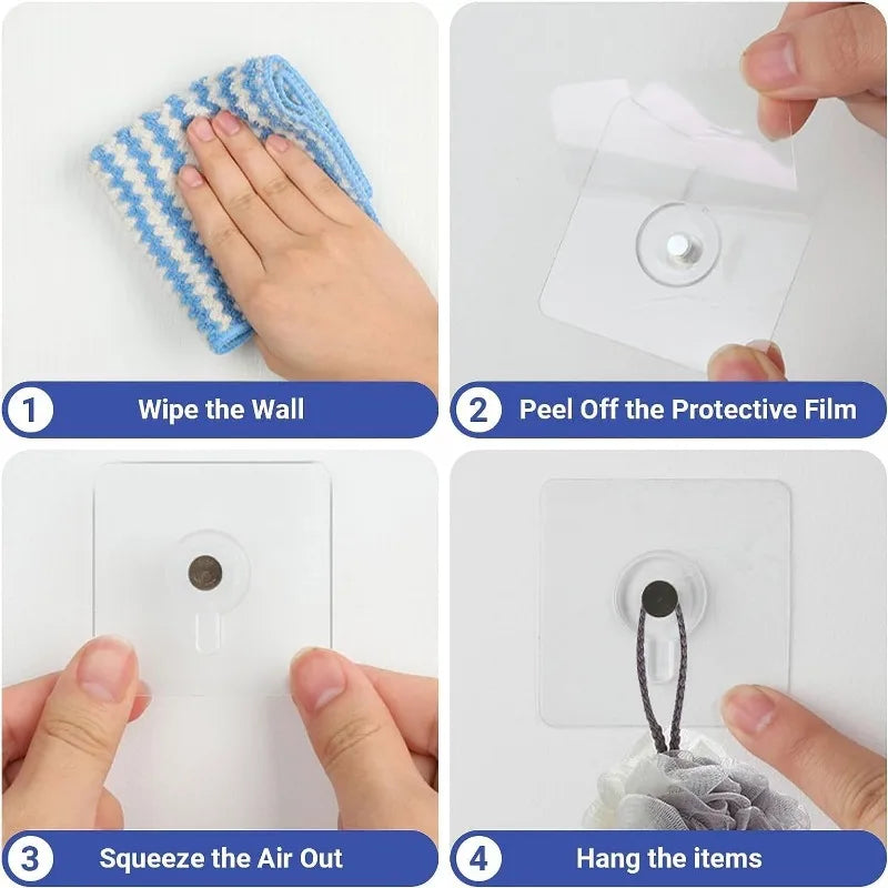 Strong Adhesive Hooks Picture Frame Holder Poster Clock No Drilling Hooks Home Kitchen Bathroom Waterproof Hanger Screw Hooks