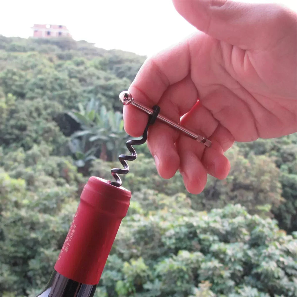 1/3/5pcs Red Wine Bottle Opener Cork Screw Bottle Corkscrew with Ring Keychain Mini Party Bar Kitchen Tools