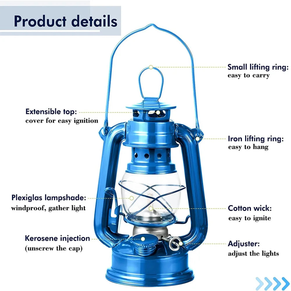 19cm Retro Outdoor Camping Lamp Portable Lantern Bronze Colored Oil Lamp Vintage Photo Props Outdoor Camping Lights