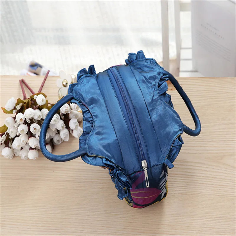 Hand-sewn flower-shaped bag for mom's key, small handbag, canvas bag, lace women's bag, mobile phone bag, women's bag