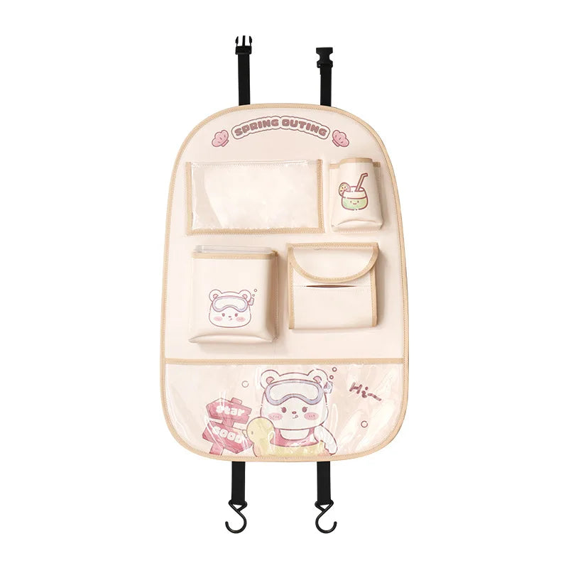 Car Back Seat Organizer Anti-kick Pad Rear Safety Seat Anti-wear Pad Car Anti-dirty Pad Universal Car Backrest Storage Bag
