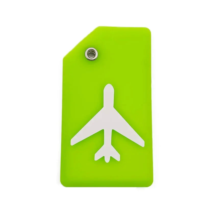 Soft Rubber Plane Prints Luggage Tags Suitcase ID Name Mark Label Travel Backpack Hanbag Tag Cruise Ship Travel Accessories