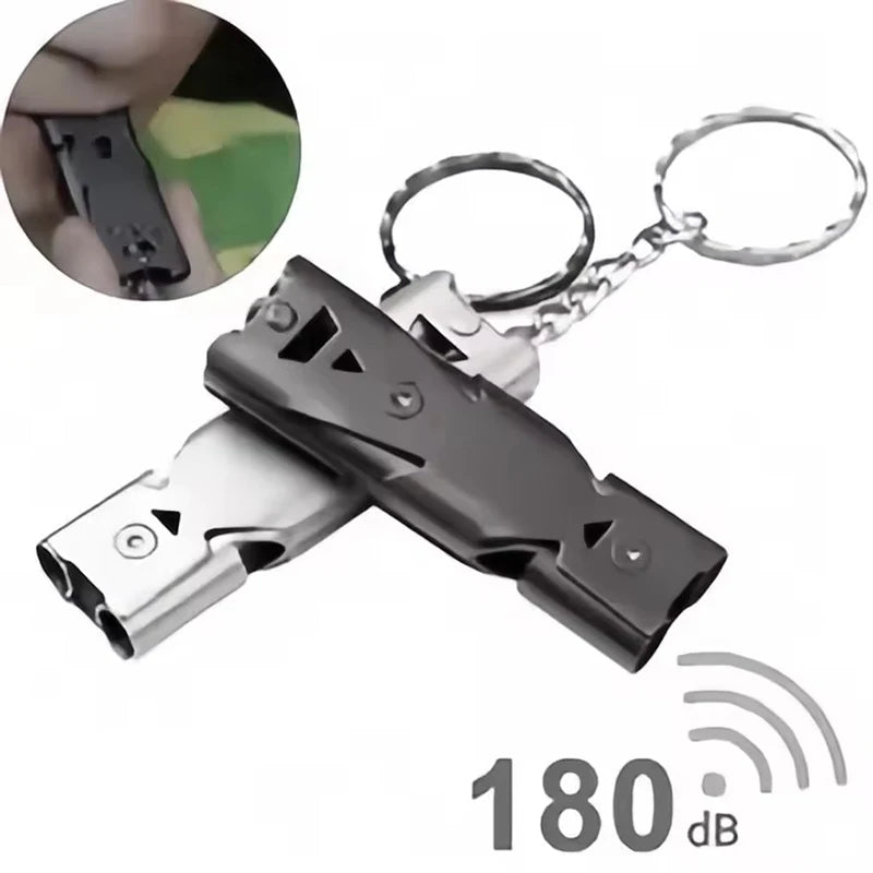 Survival Whistle Keychain–High Decibel, Outdoor Emergency Whistle, Camping&Hiking–Double Tube Design, Loud Safety Alarm Portable