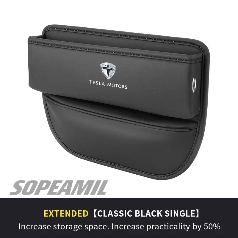Car Leather Seat Multifunctional Water Cup Holder Storage Box Gap Storage Case Tesla Model 3 Model Y Model S Model X Cybertruck