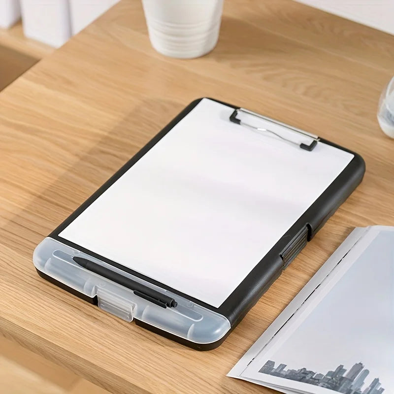 Large A4 Waterproof File Box with Pen Slot Desktop Plastic File Organizer Writing Board Storage