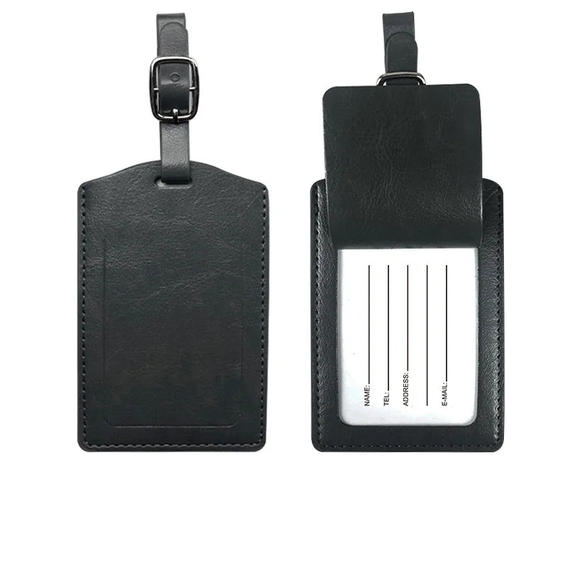 Vegan Leather Luggage Tags Vintage Style PU Baggage Bag Label Name Tage Personalized Custom Initials Name Wedding Gift