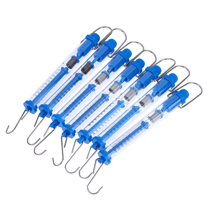 1PC Practical Newtons Spring Scale Tubular Dynamometer Plastic Transparent Body Easy Hanging For Classroom