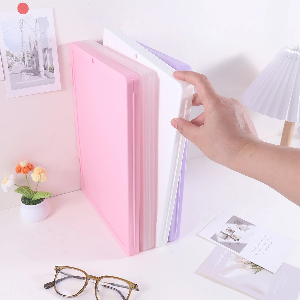 1 PC A4 File Box 2-in-1 Portable Document & Photo Storage Organizer Tool Without Clips Writing Board for Office Use