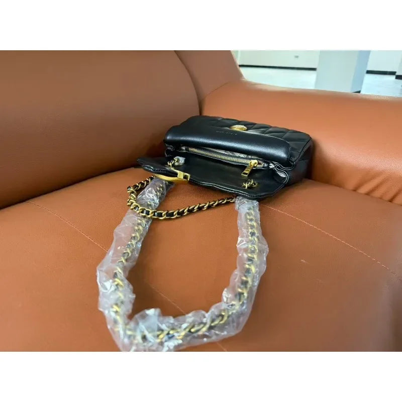 Sac à chaîne à motif diamant de haute qualité, sac messager à bandoulière, petit sac carré