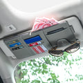 JFBONIN Car Sun Visor Organizer Storage Box with Sunglasses Clip Business Card Holder Bill Pen Holder - Vehicle Interior Accesso