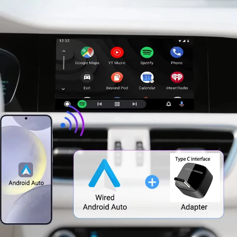 Skilldrive 2026 Upgraded Wireless CarPlay Adapter Wireless Android Auto AI Smart Box Intelligent Systems for Wired CarPlay Car