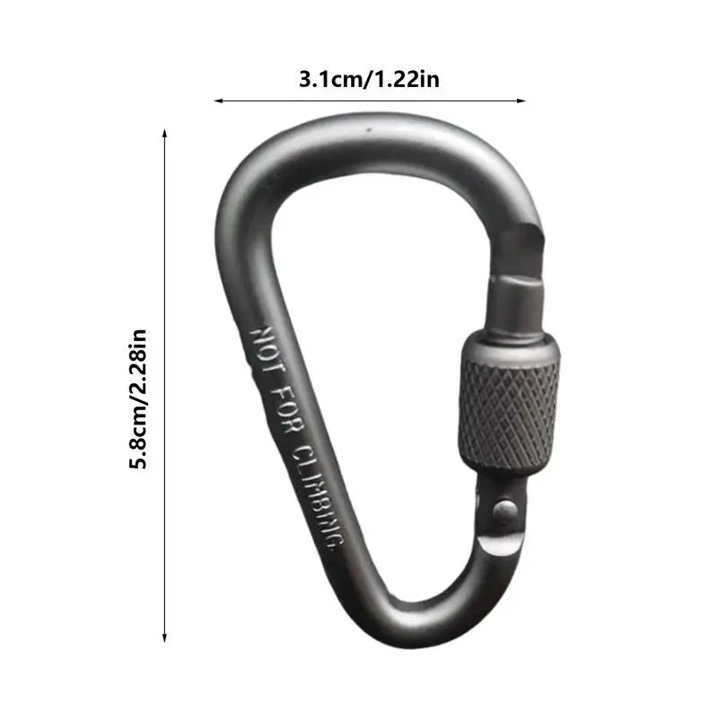 5pcs Outdoor Rock Climbing D-Ring Quickdraw Keyring Hook Aluminum Alloy Rope Tensioner Camping and Hiking Hook