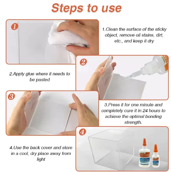 45g 180g 760g Transparent Traceless Zhanlida Acrylic Organic Glass Glue PMMA PC Endurance Board 30 Seconds Quick Drying Adhesive