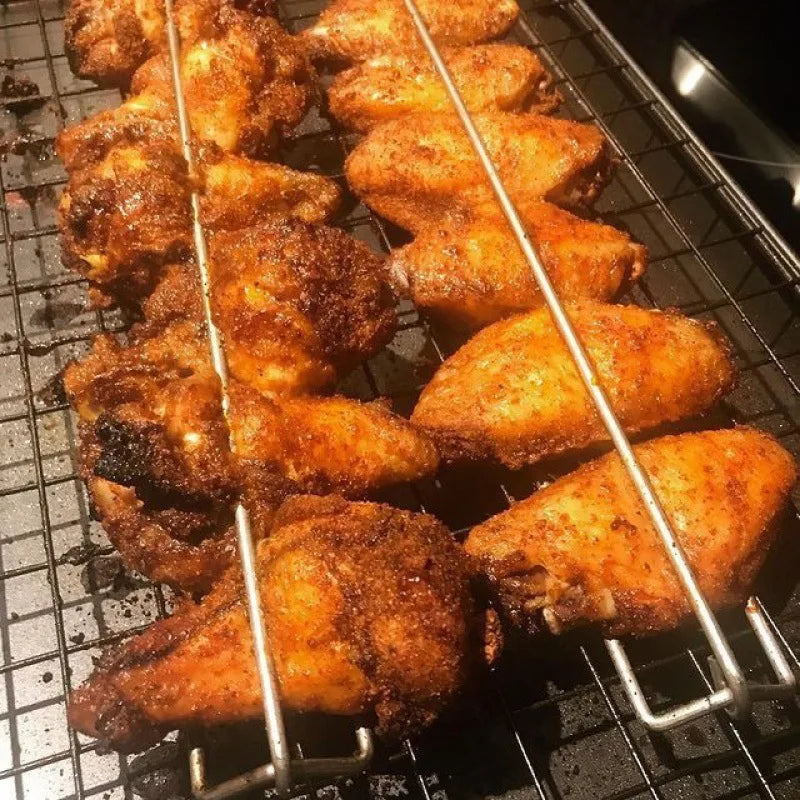 Stainless Steel Wing Rails Grilling Skewer Bbq Reusable Barbecue Tools Chicken Wings And Kabobs Perfect Outdoor Grilling Camping