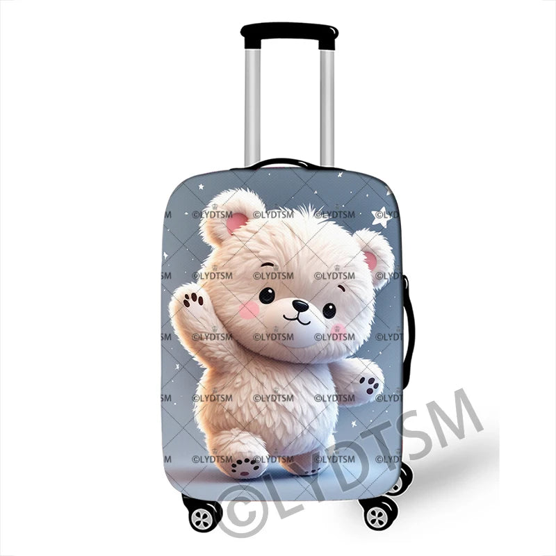 18-30 Inches Kawaii Cartoon Bear Rabbit Mouse Penguin Pattern Luggage Cover Cute Kitten Trolley Case Protective Suitcase Cover