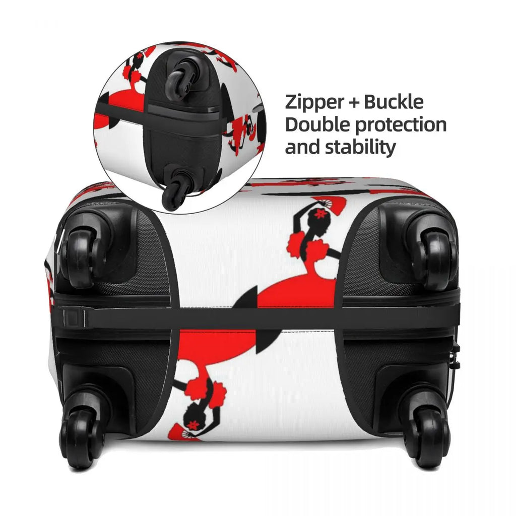Flamenco Dancer Ole Suitcase Cover Protection Elastic Travel Luggage Protector Covers for 18-32 Inch