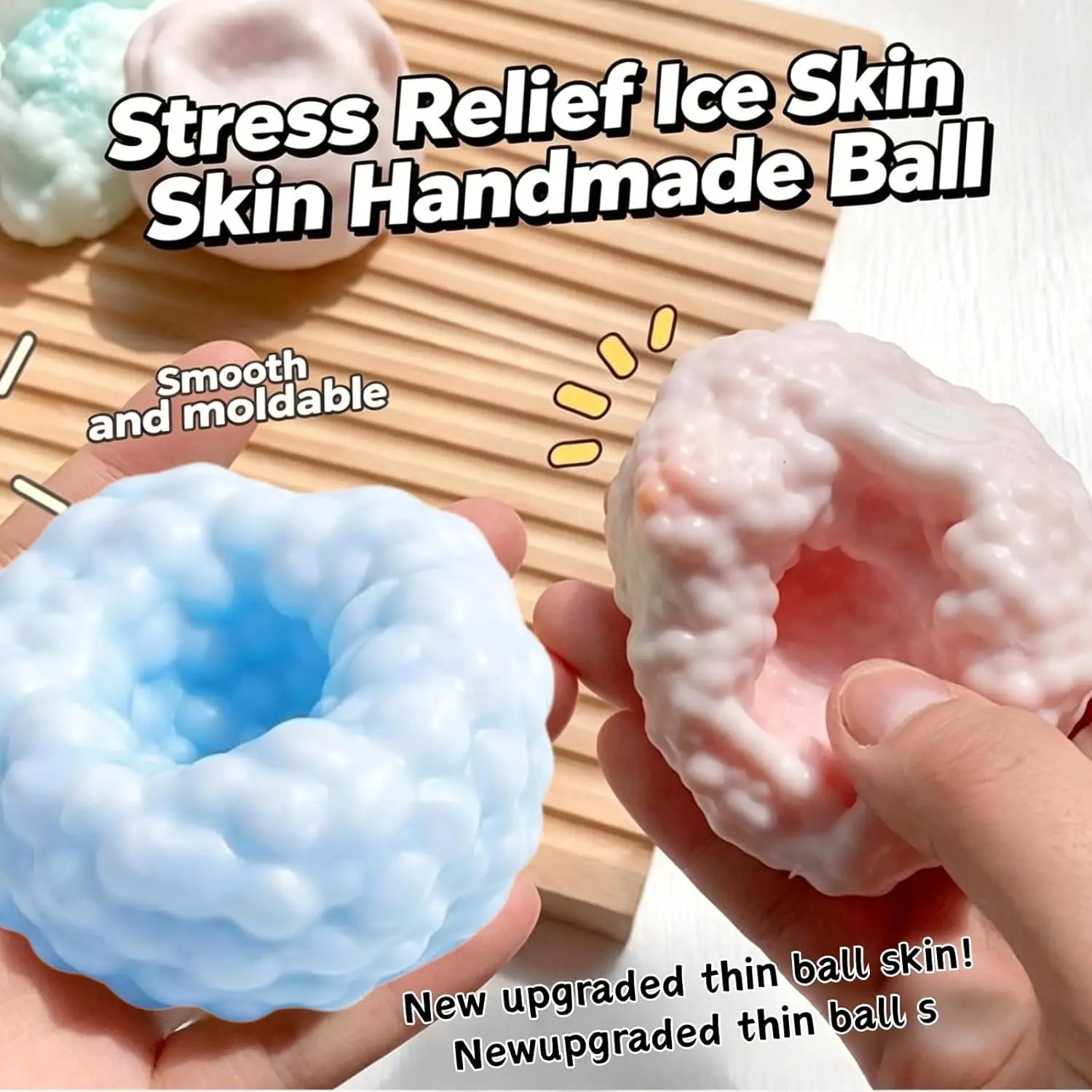 Crunchy Squishies Stress Ball Sensory Anti-Stress Fidget Toys for Anxiety Relief Soft Shapeable Squeeze Balls for Home Office
