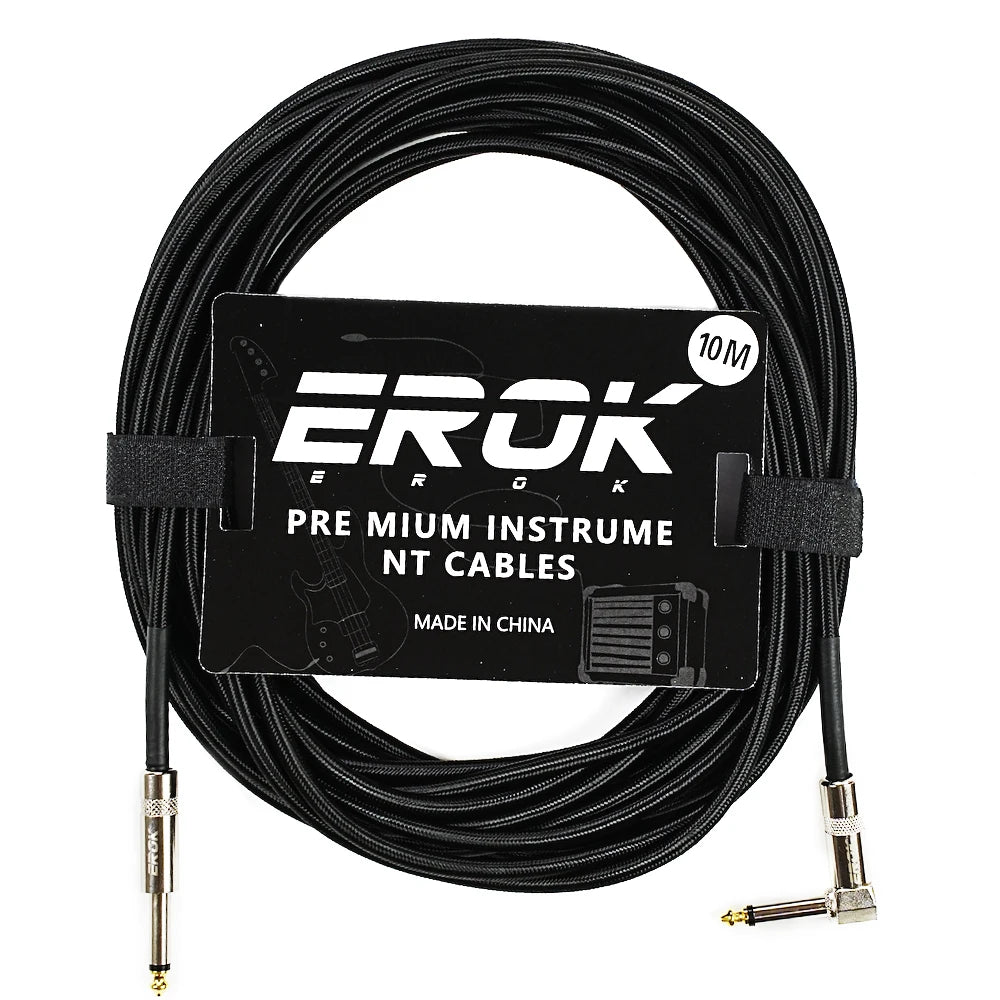 EROK 1.5/3/6/10M Guitar Audio Cables Anti-Noise Line 6.35mm Male to Male Colorful Braided Line Pedal Guitar Bass Universal Cable