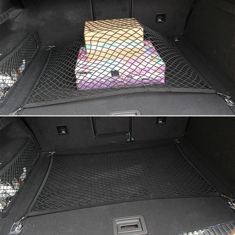 for KIA Sorento XM 2011~2014 Car Trunk Luggage Storage Cargo Organiser Hooks Nylon Elastic Mesh Net Plastic Car Accessories