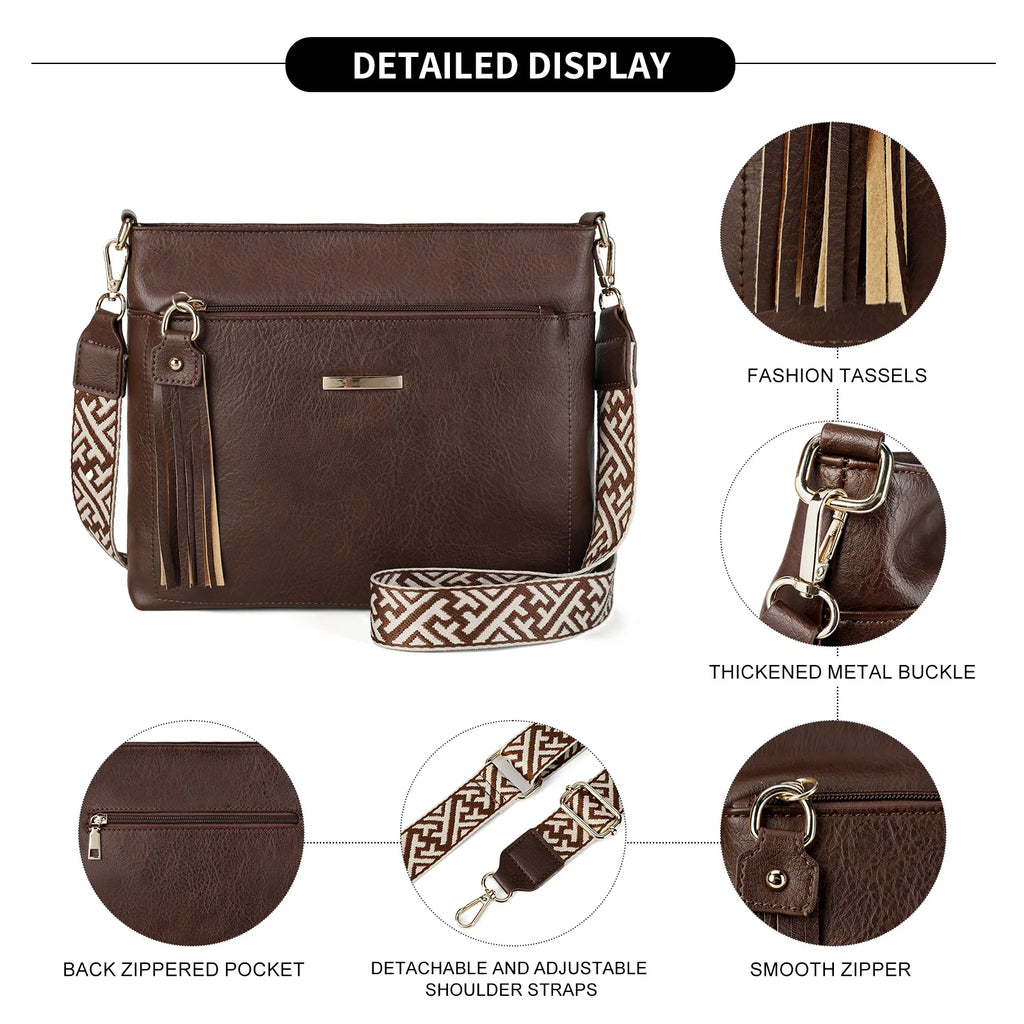 AFKOMST Large Capacity Women Bag for Women PU Leather Office Shoulder Bag Fashionable High-Quality Crossbody Bag