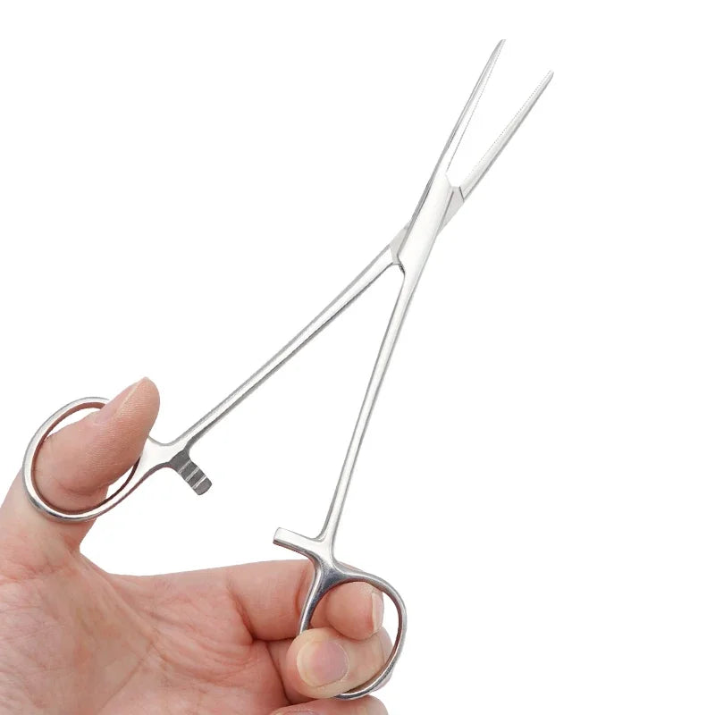 1pc Stainless Steel Pet Dog Cat Ear Hair Tweezers Curved Tip Cleaning Clamp Animal Hair Trimming Tool Hand Tools 12.5/16/18cm